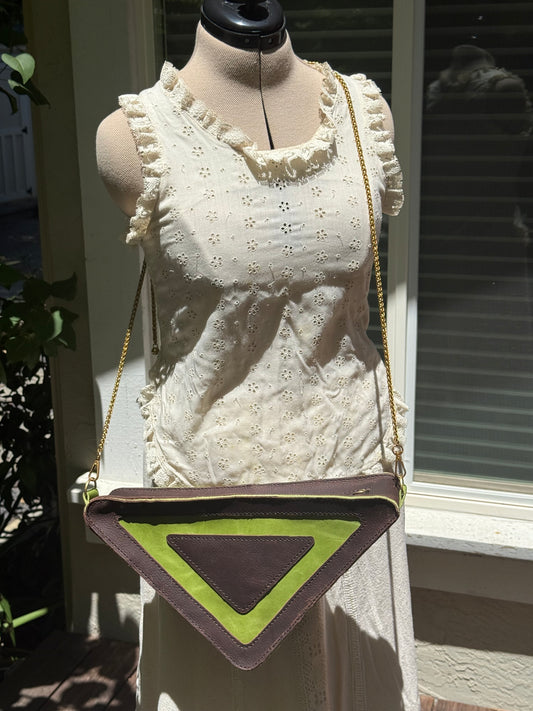 "The Vibe" — Handmade Geometric Leather Purse